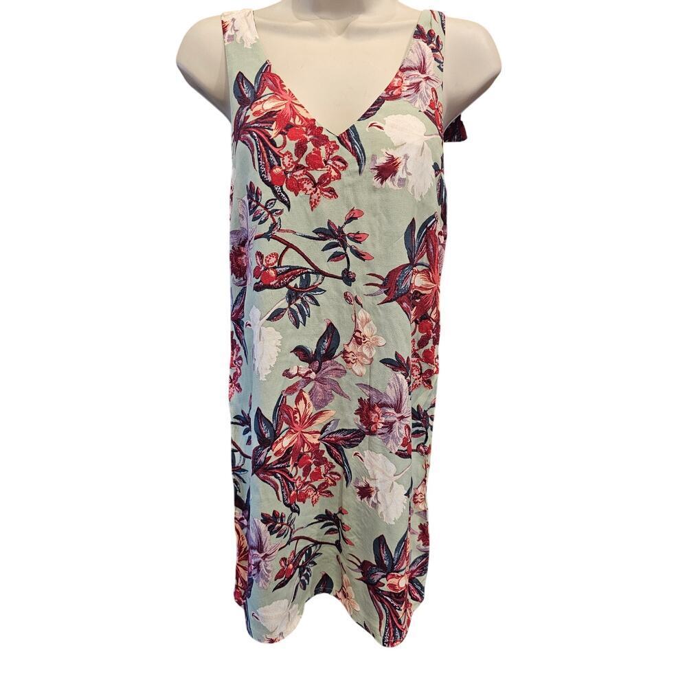 & Other Stories bright Floral Mini Dress Tie Shoulder 4 sundress tie sleeve EUC